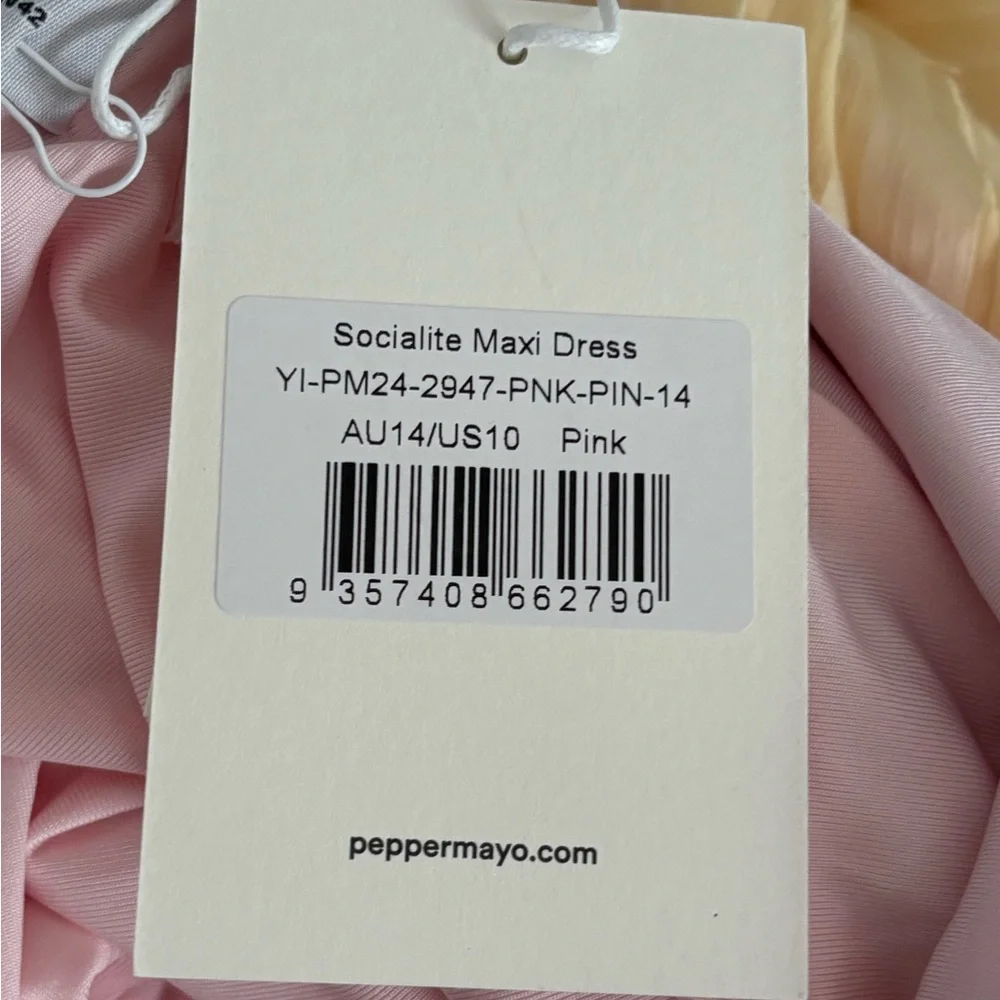 Peppermayo Pink Asymmetrical Ruched Gown - Picture 2 of 4